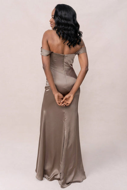Ariel Convertible Satin Dress | Made To Order | Truffle