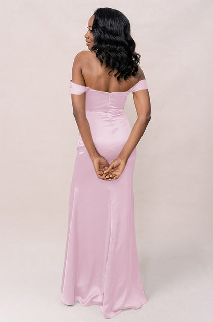 Ariel Convertible Satin Dress | Made To Order | Baby Pink