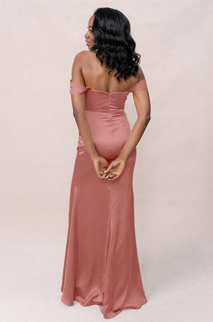 Ariel Convertible Satin Dress | Desert Rose