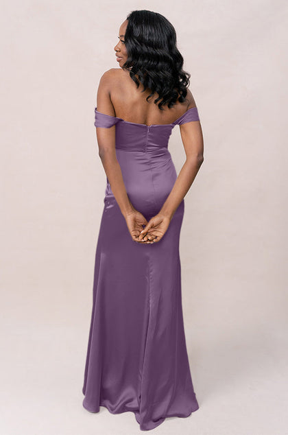 Ariel Convertible Satin Dress | Made To Order | Dusty Plum