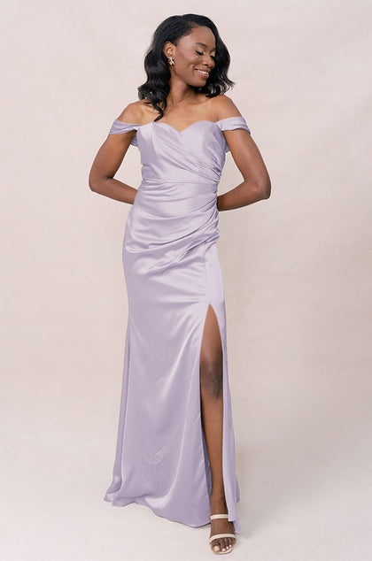 Ariel Convertible Satin Dress | Made To Order | Light Lavender