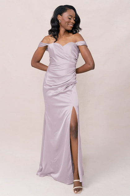 Ariel Convertible Satin Dress | Made To Order | Lilac