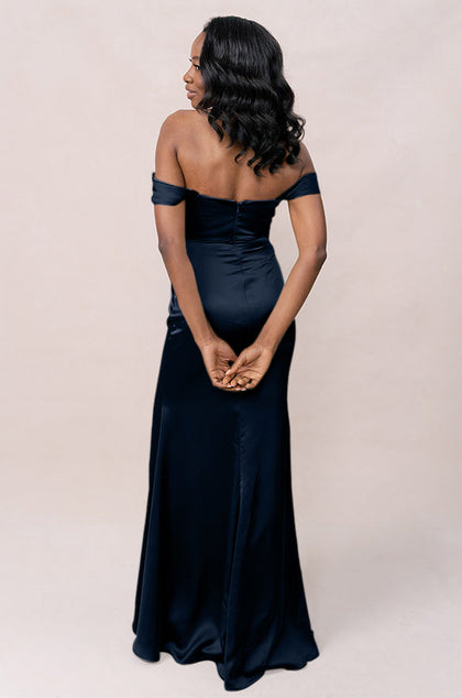 Ariel Convertible Satin Dress | Made To Order | Romantic Blue