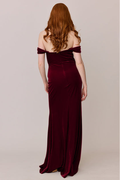 Ariel Convertible Velvet Dress | Made To Order | Burgundy