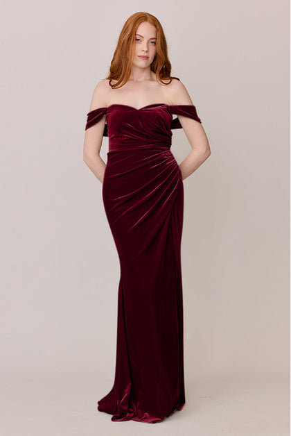 Ariel Convertible Velvet Dress | Made To Order | Burgundy