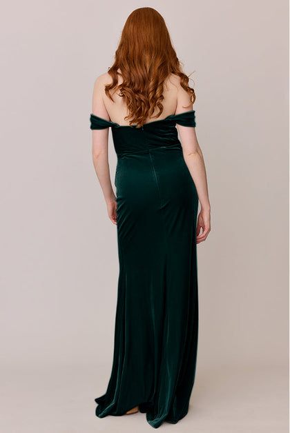 Ariel Convertible Velvet Dress | Made To Order | Emerald