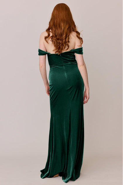 Ariel Convertible Velvet Dress | Made To Order | Emerald
