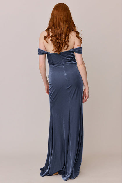 Ariel Convertible Velvet Dress | Made To Order | Indie Blue