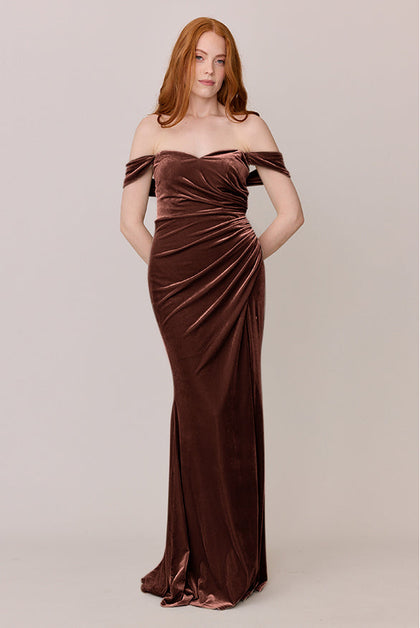 Ariel Convertible Velvet Dress | Mahogany