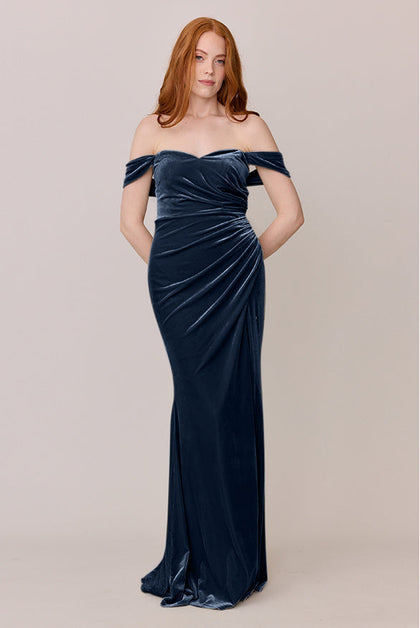 Ariel Convertible Velvet Dress | Made To Order | Royal Blue