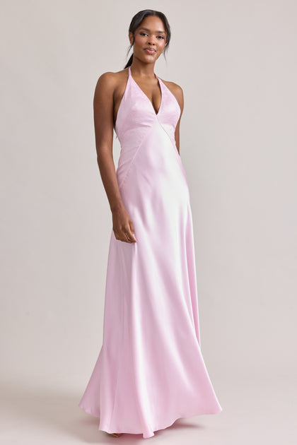 Ashanti Satin + Lace Dress | Baby Pink