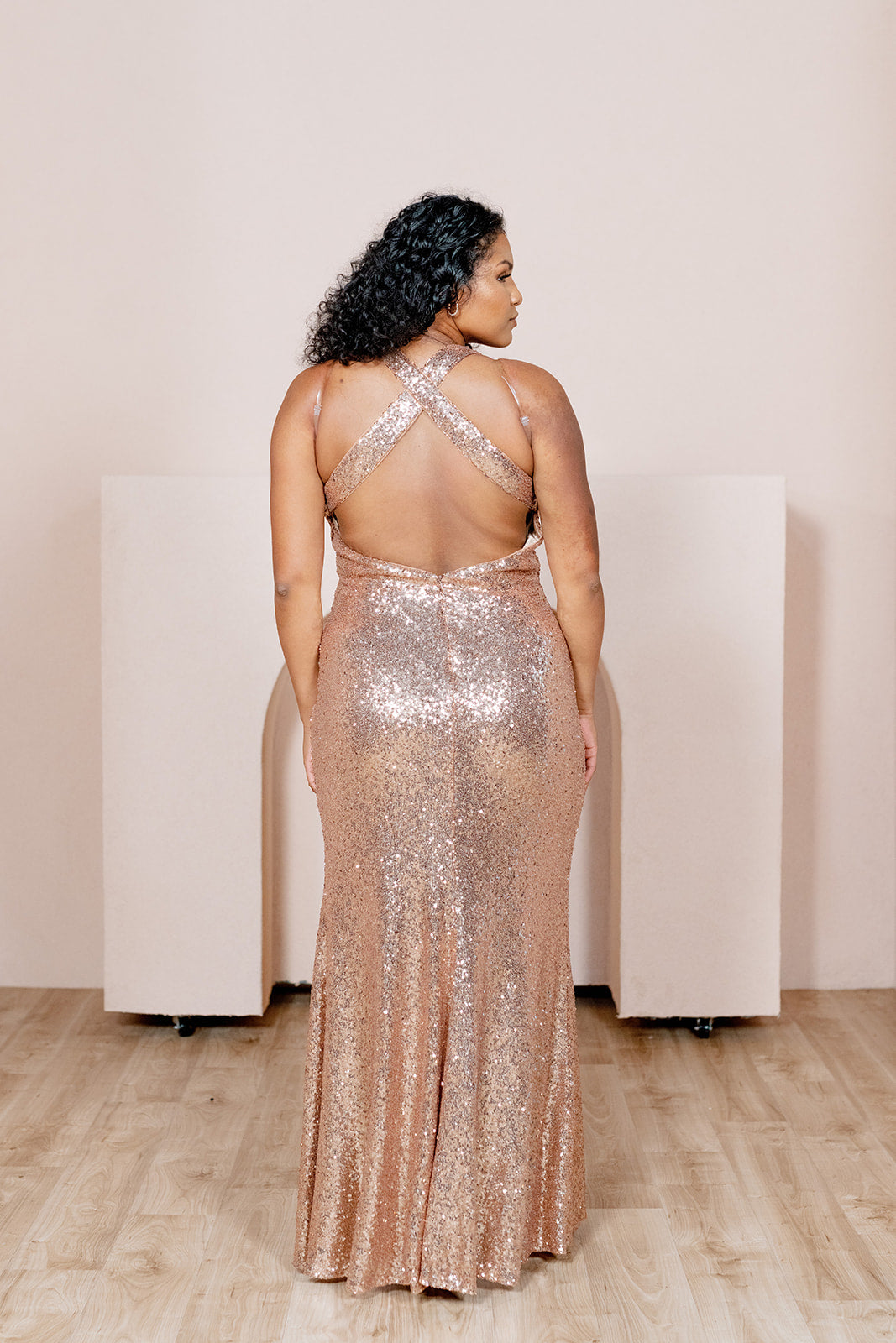 Asher Sequin Dress | Ready To Ship | Rose Gold 0 / Regular Maxi