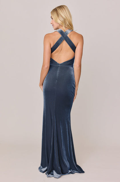 Asher Velvet Dress | Made To Order | Indie Blue