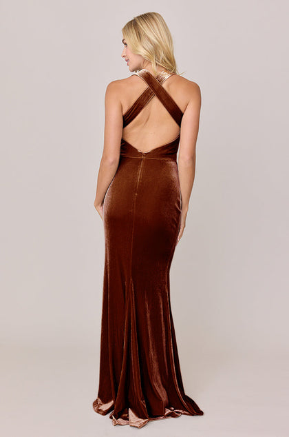 Asher Velvet Dress | Made To Order | Rust