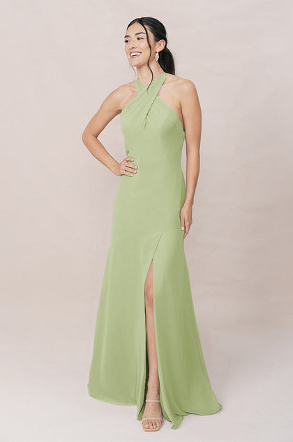 Athena Chiffon Dress | Made To Order | Matcha