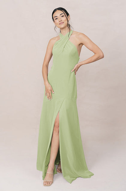 Athena Chiffon Dress | Made To Order | Matcha
