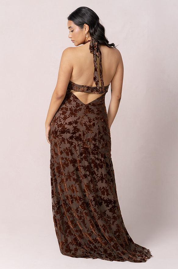 Athena Floral Burnout Velvet Dress | Made to Order Silver Sage Athena Floral Burnout Velvet Dress | Made to Order Silver Sage
