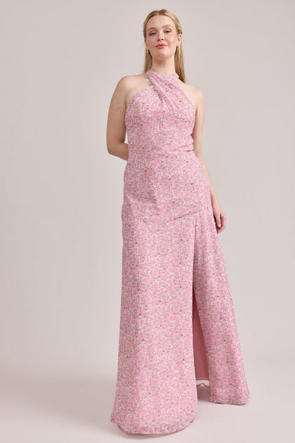 Athena Chiffon Floral Print Dress | Made To Order | Perfect Pink Posey