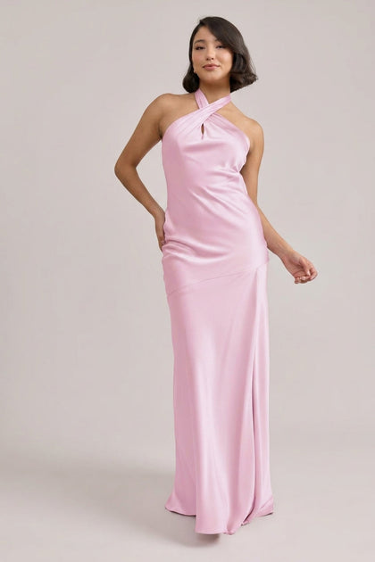 Athena Satin Dress | Baby Pink