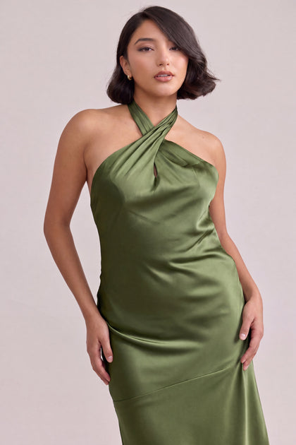 Athena Satin Dress | Made To Order | Fern