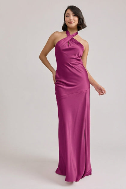Athena Satin Dress | Made To Order | Fuchsia