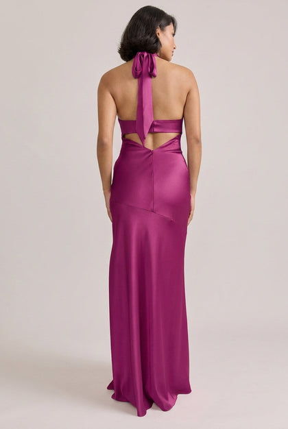 Athena Satin Dress | Made To Order | Fuchsia