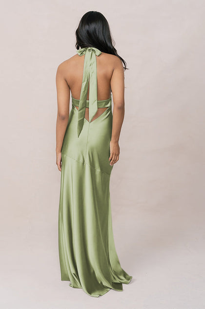 Athena Satin Dress | Made To Order | Matcha
