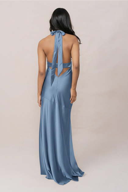 Athena Satin Dress | Made To Order | True Blue