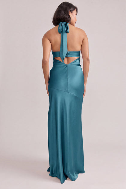 Athena Satin Dress | Made To Order | Turquoise