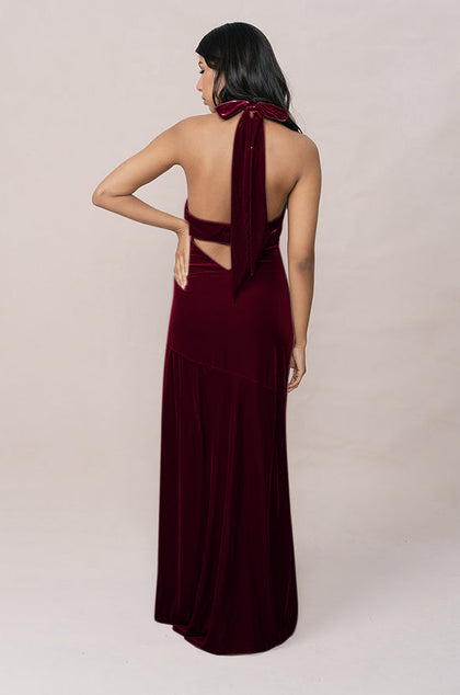 Athena Velvet Dress | Made To Order | Burgundy