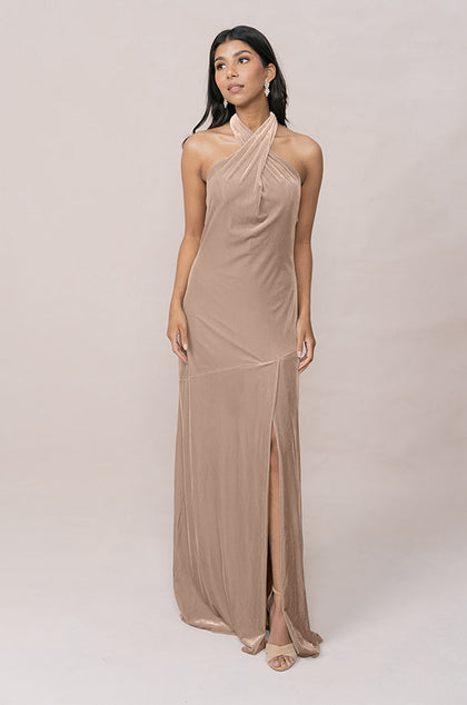 Athena Velvet Dress | Made To Order | Champagne