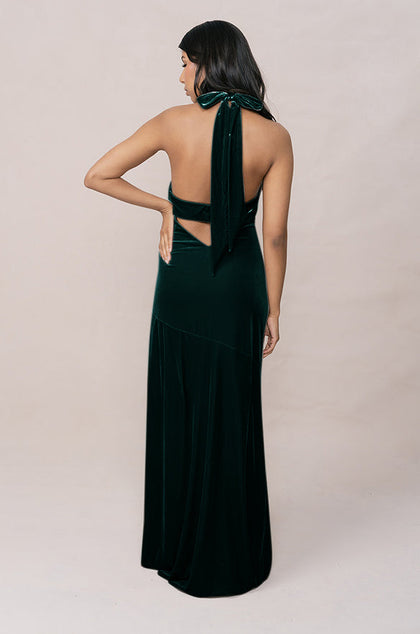 Athena Velvet Dress | Made To Order | Classic Emerald