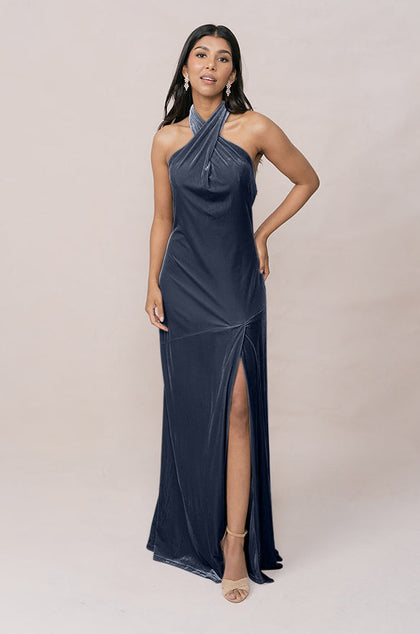 Athena Velvet Dress | Made To Order | Indie Blue