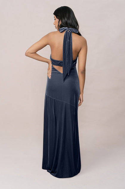 Athena Velvet Dress | Made To Order | Indie Blue