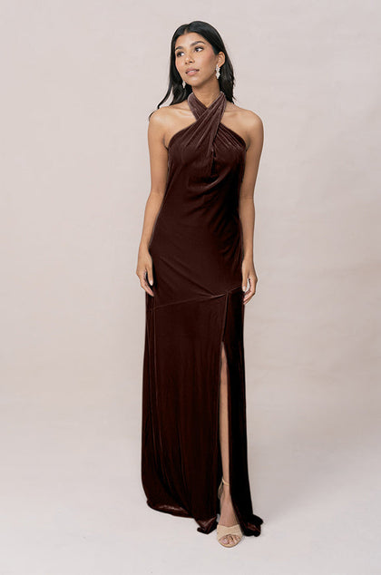 Athena Velvet Dress | Mahogany