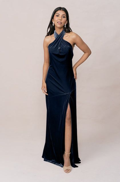 Athena Velvet Dress | Made To Order | Royal Blue