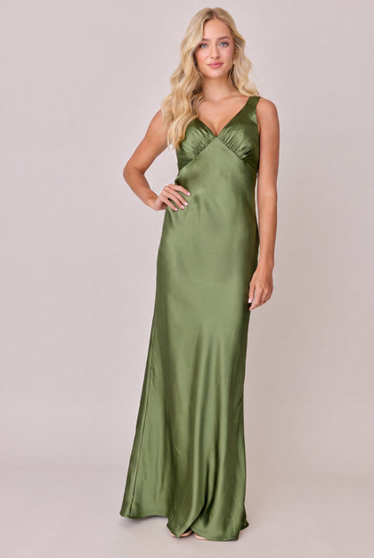 Audrey Satin Dress | Made To Order | Fern