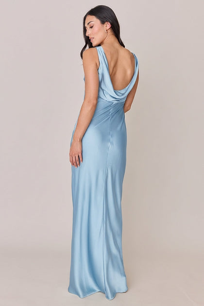 Audrey Satin Dress | Made To Order | Light Blue
