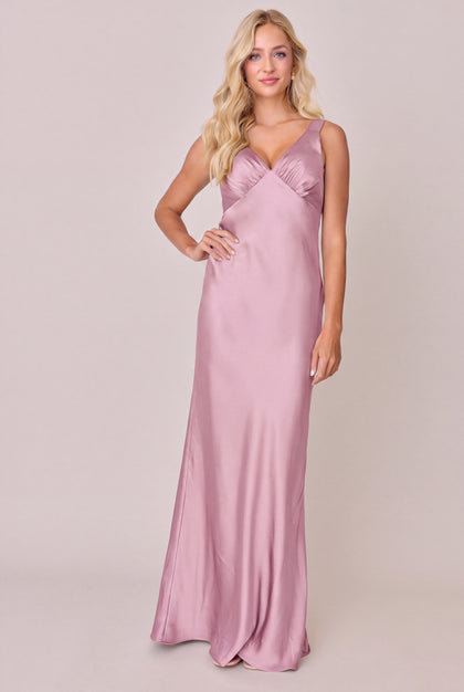 Audrey Satin Dress | Perfect Pink