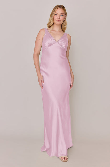 Audrey Satin Dress | Made To Order | Baby Pink