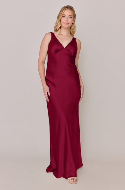 Audrey Satin Dress | Made To Order | Berry