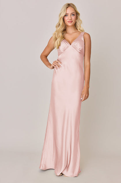 Audrey Satin Dress | Made To Order | Blush