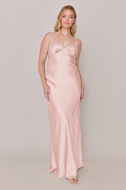 Audrey Satin Dress | Made To Order | Blush
