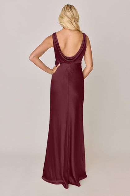 Audrey Satin Dress | Made To Order | Cabernet
