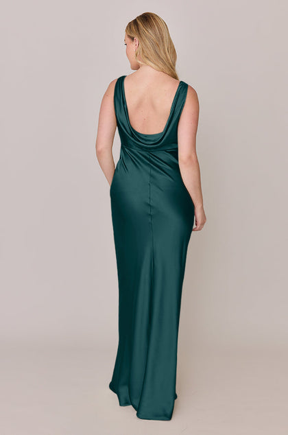 Audrey Satin Dress | Made To Order | Emerald