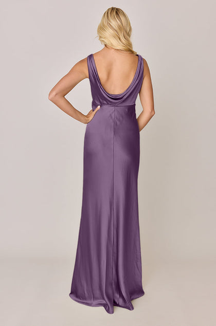 Audrey Satin Dress | Made To Order | Dusty Plum