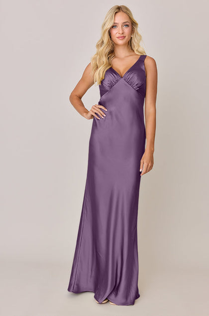 Audrey Satin Dress | Made To Order | Dusty Plum