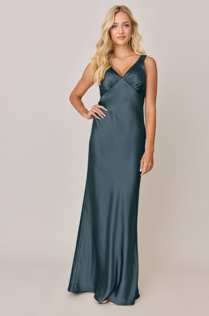 Audrey Satin Dress | Made To Order | Eucalyptus