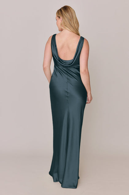 Audrey Satin Dress | Made To Order | Eucalyptus