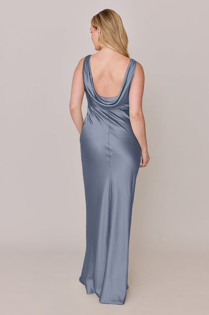 Audrey Satin Dress | Made To Order | French Blue